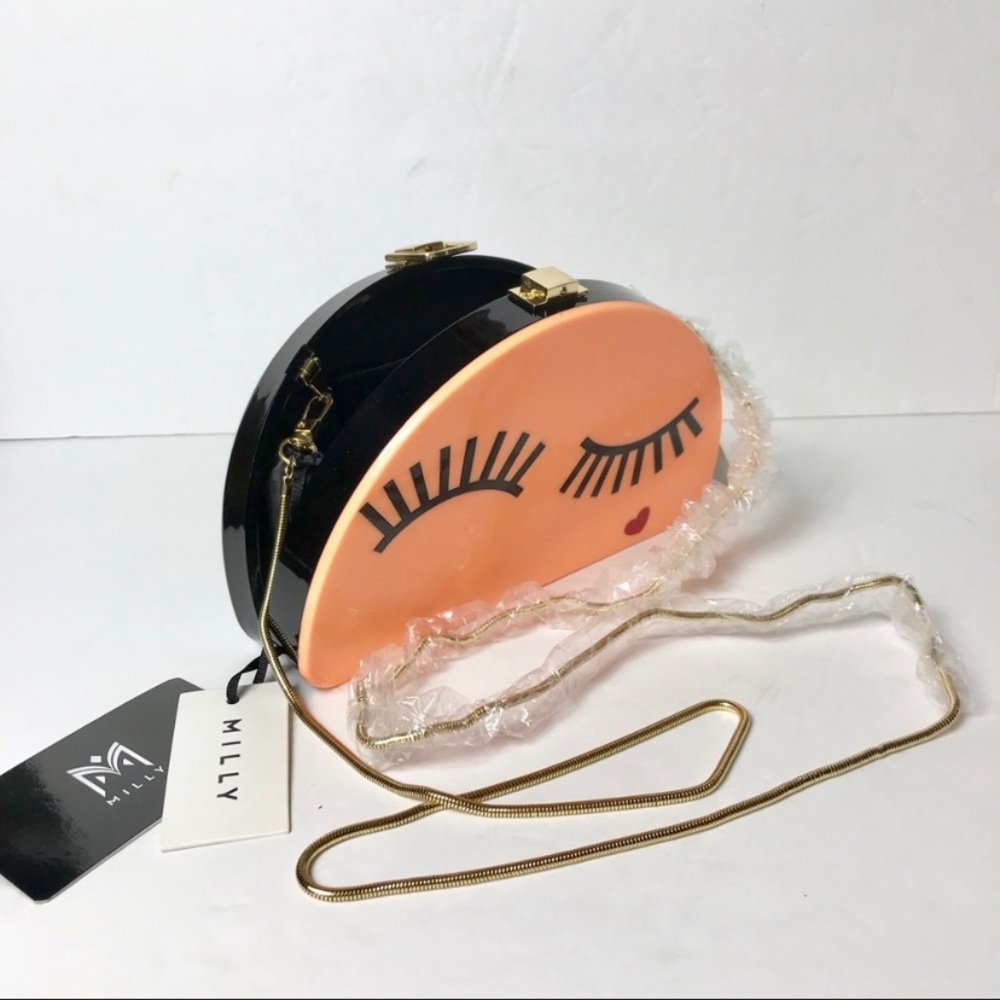 RARE MILLY Half Moon Eyelash Clutch Bag - Picture 8 of 8